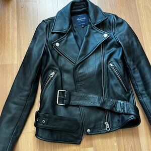 Madewell Ultimate Black Leather Motorcycle Jacket- XXS